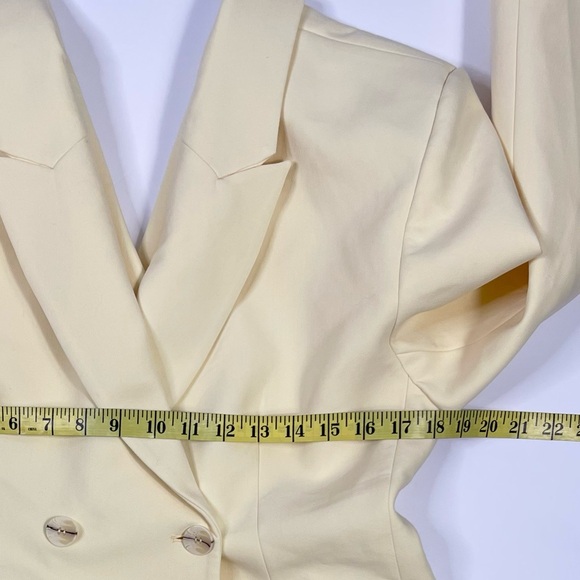 ASOS DESIGN sculpted blazer dress in buttermilk. 10 - Picture 6 of 10